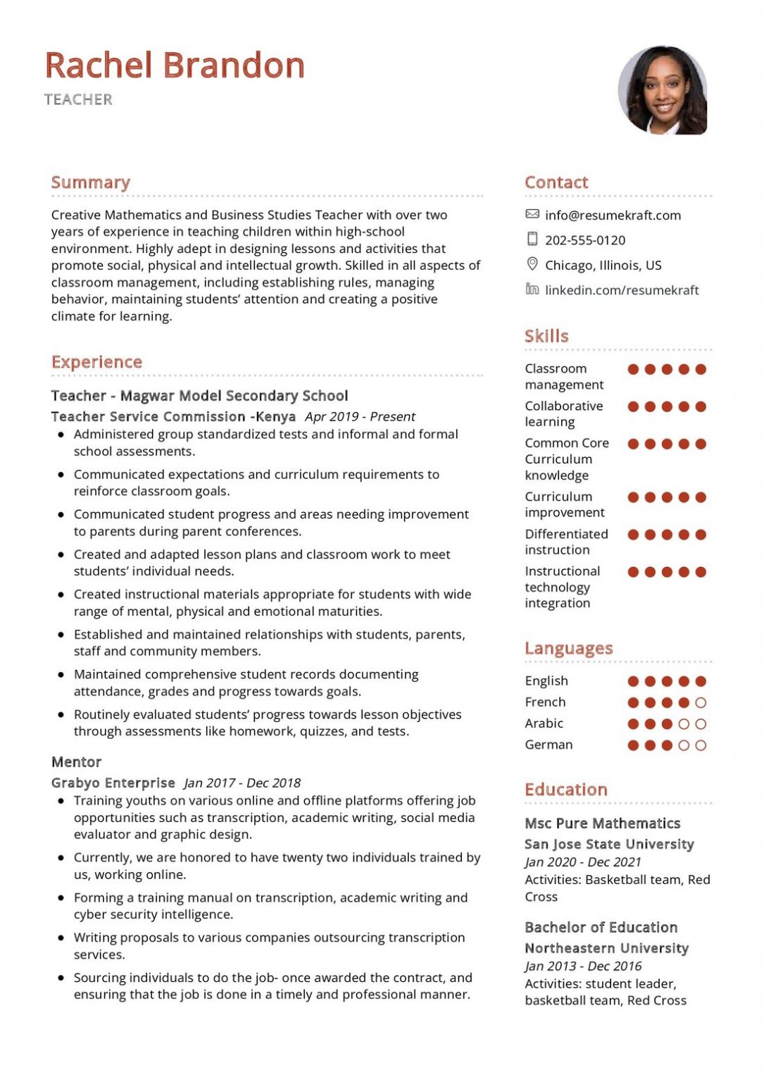 Professional Resume Samples In Resumekraft