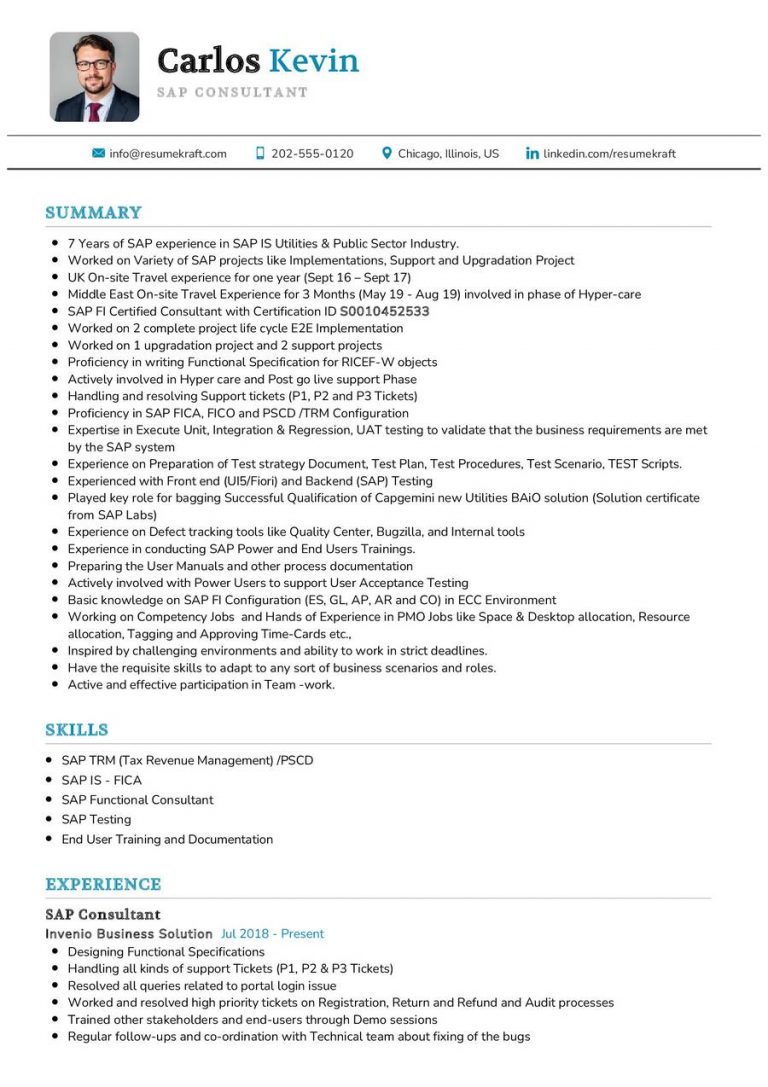 Professional Resume Samples For Resumekraft