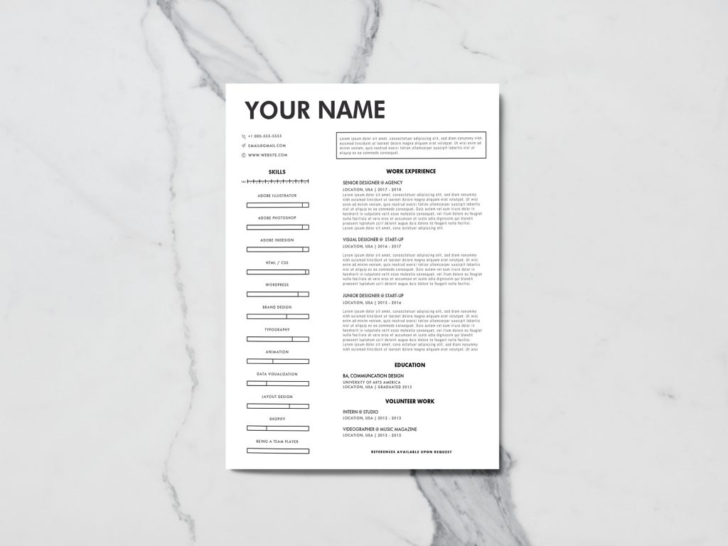 Adobe Illustrator Resume Template Free In ResumeKraft