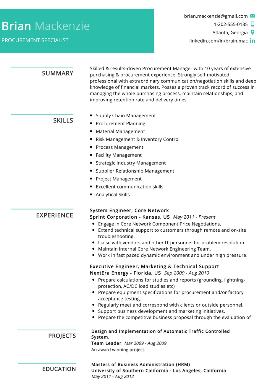 Procurement Specialist Resume Example in 2024 ResumeKraft