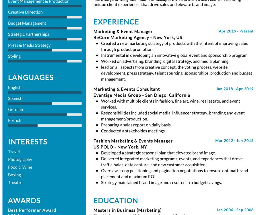 Event Manager Resume Example In 2024 ResumeKraft