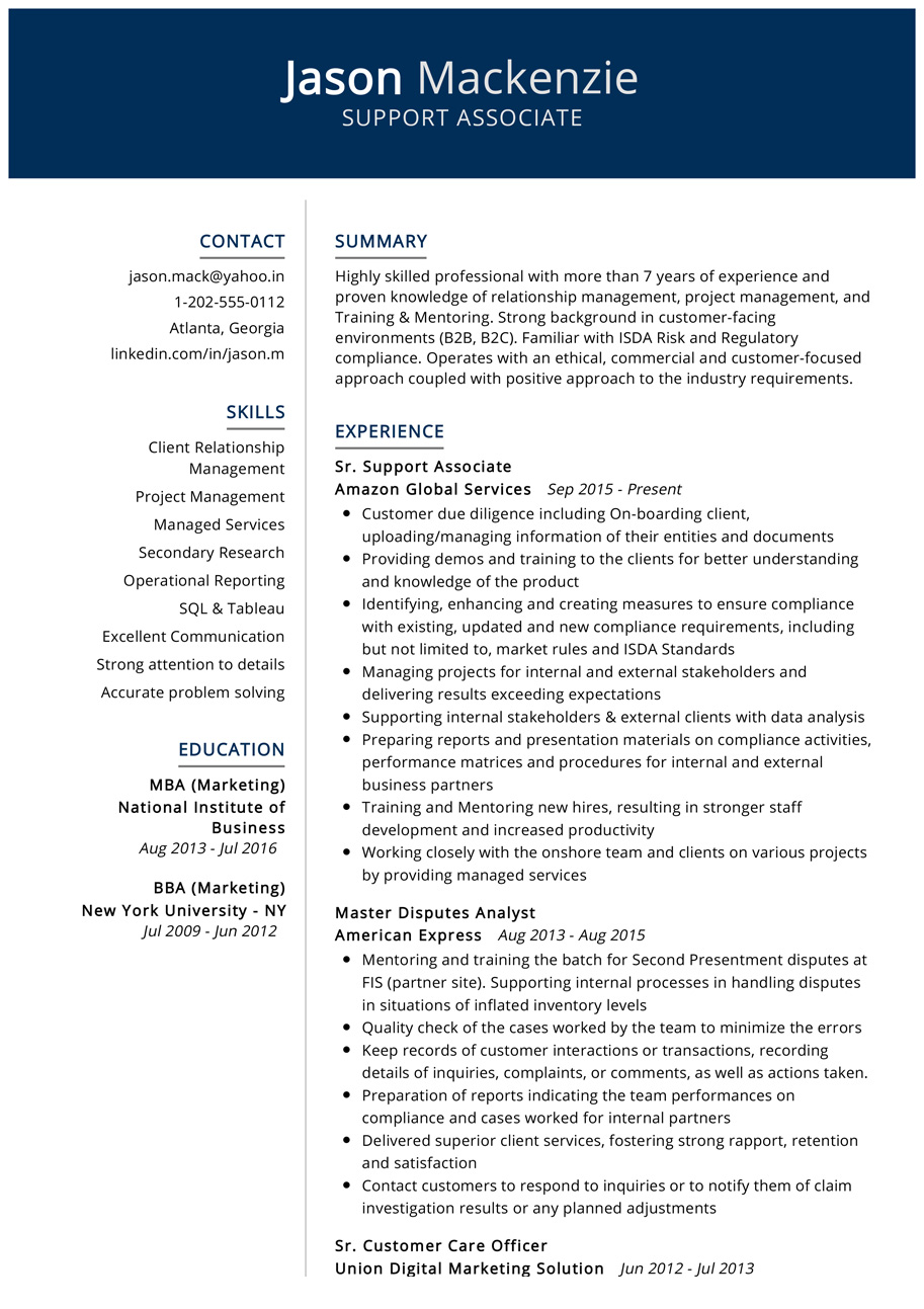 customer service associate resume objective