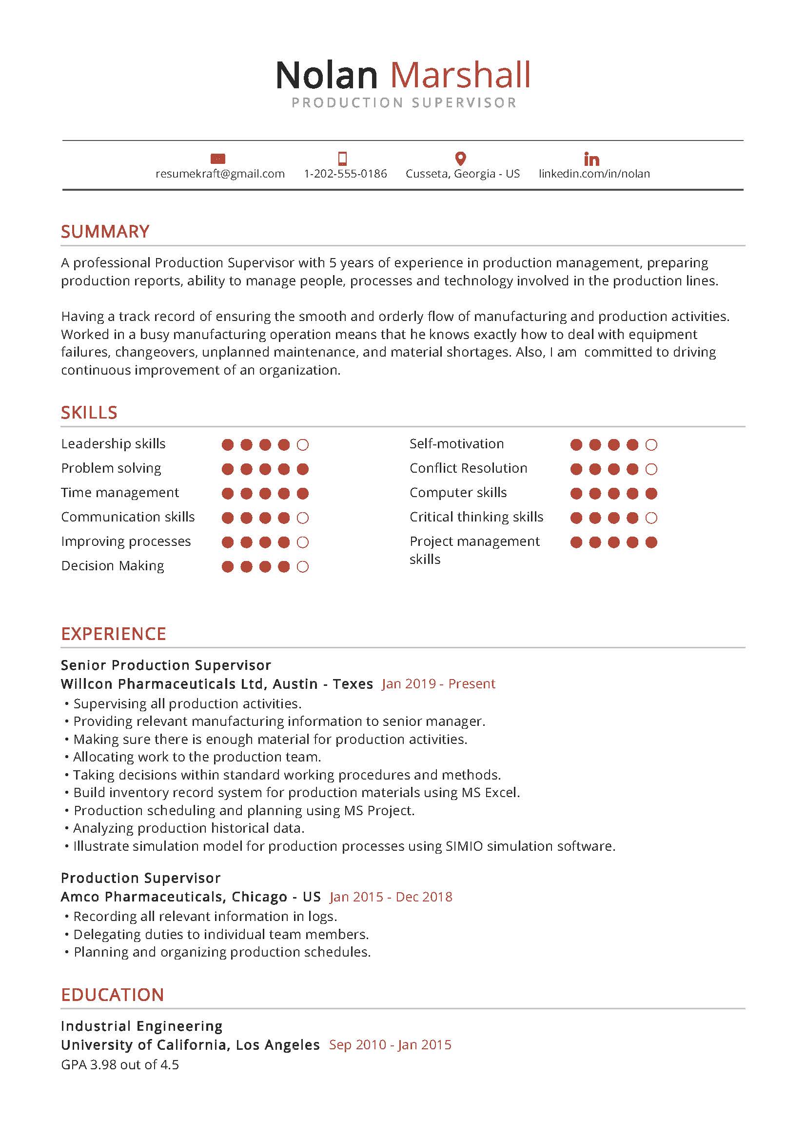 skills for production worker resume