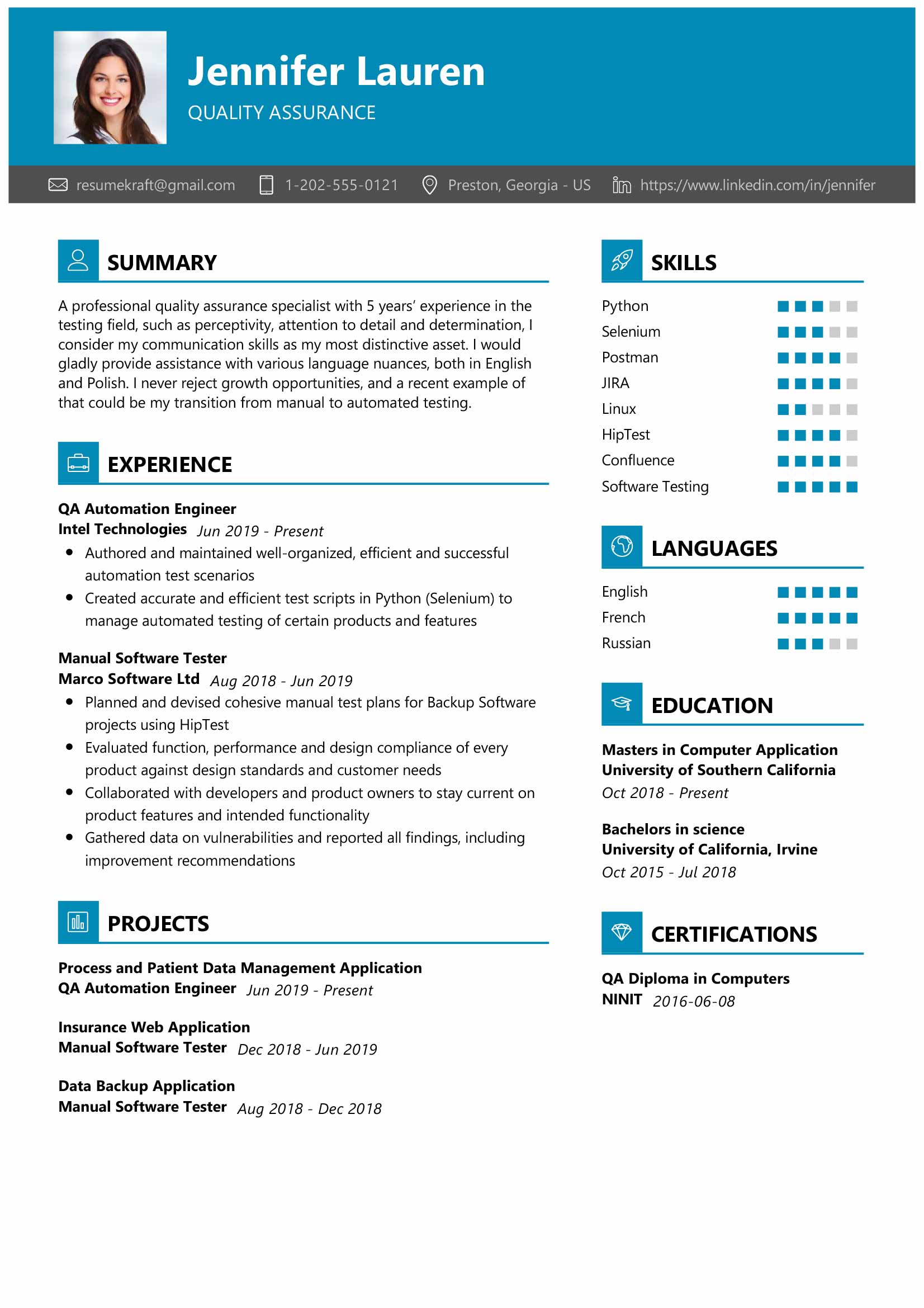 Quality Assurance Resume Sample 2023 Writing Tips ResumeKraft