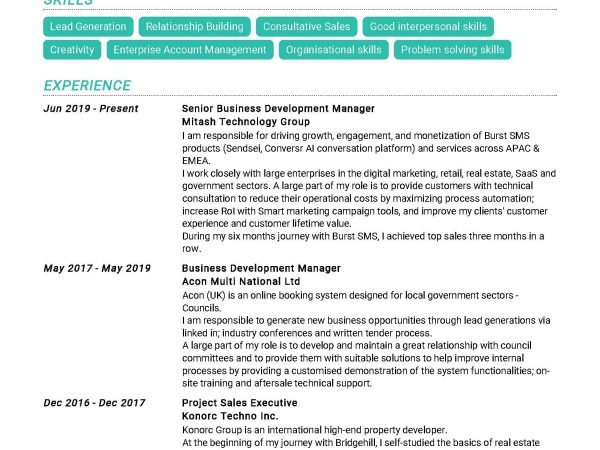 Senior Business Development Manager Resume Example In 2024 - ResumeKraft