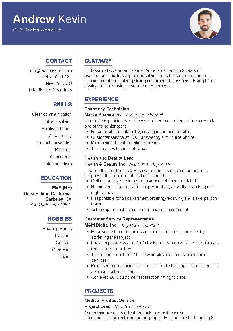Customer Service Resume Sample  PDF Download  ResumeKraft