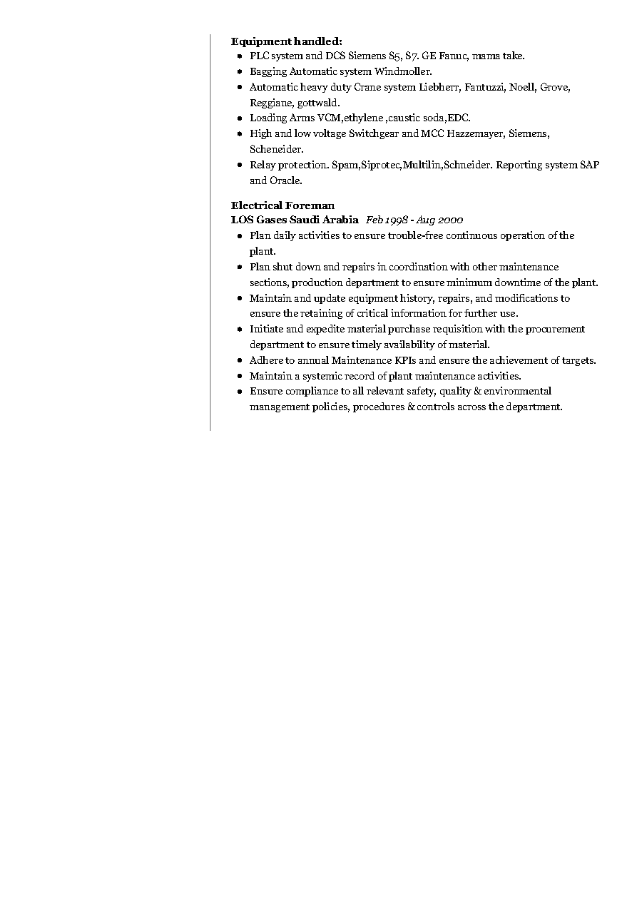 Electrical Specialist Resume Example | PDF Download - ResumeKraft