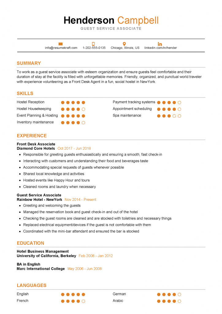 Guest Service Associate Resume Sample PDF Download ResumeKraft