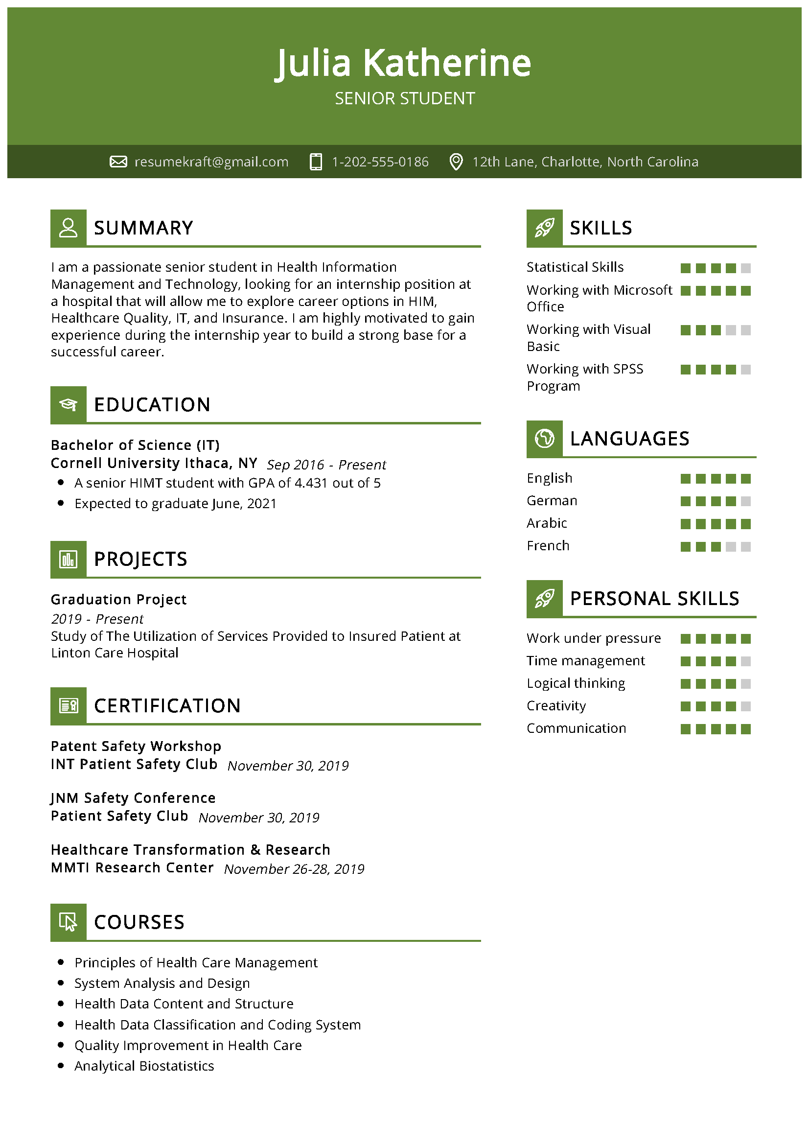 student resume