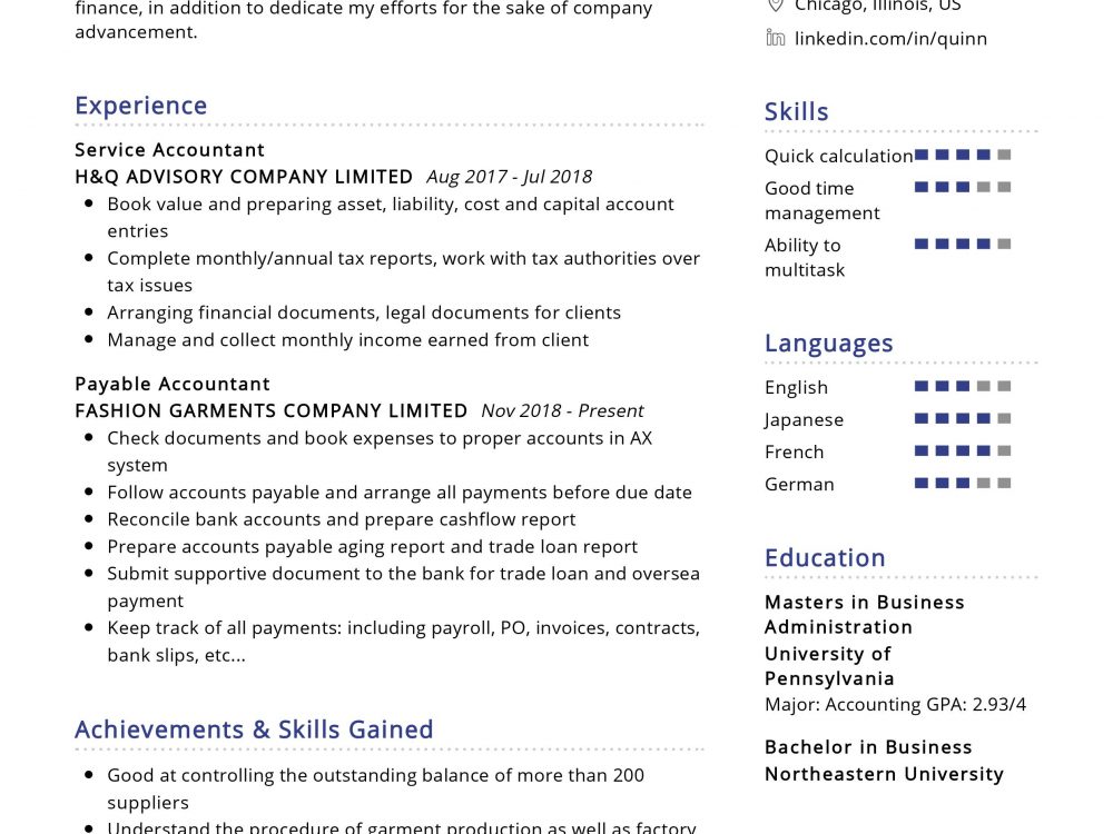 accounts payable resume