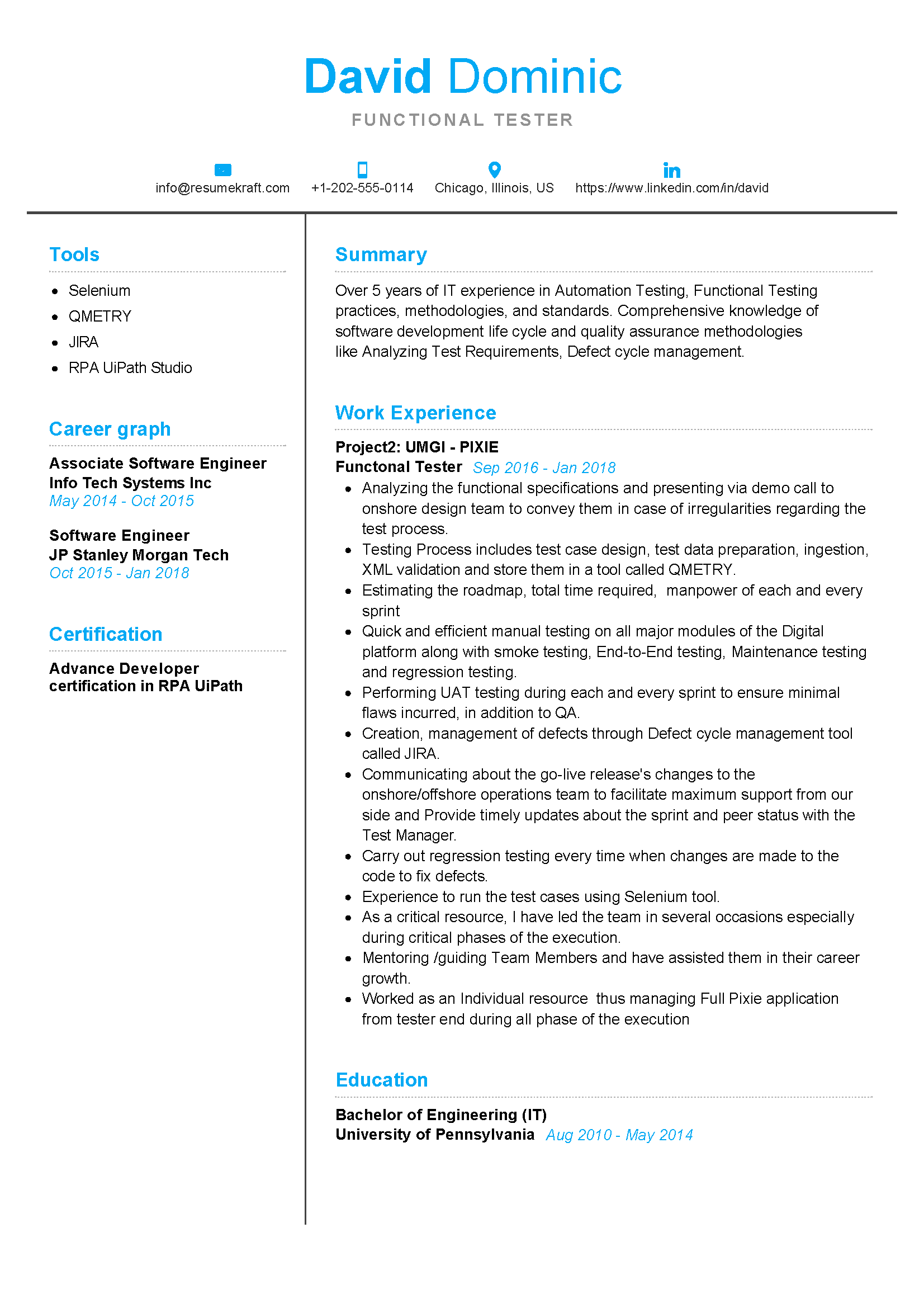 Functional Tester Resume Sample In 2024 ResumeKraft   Functional Tester Resume Sample 