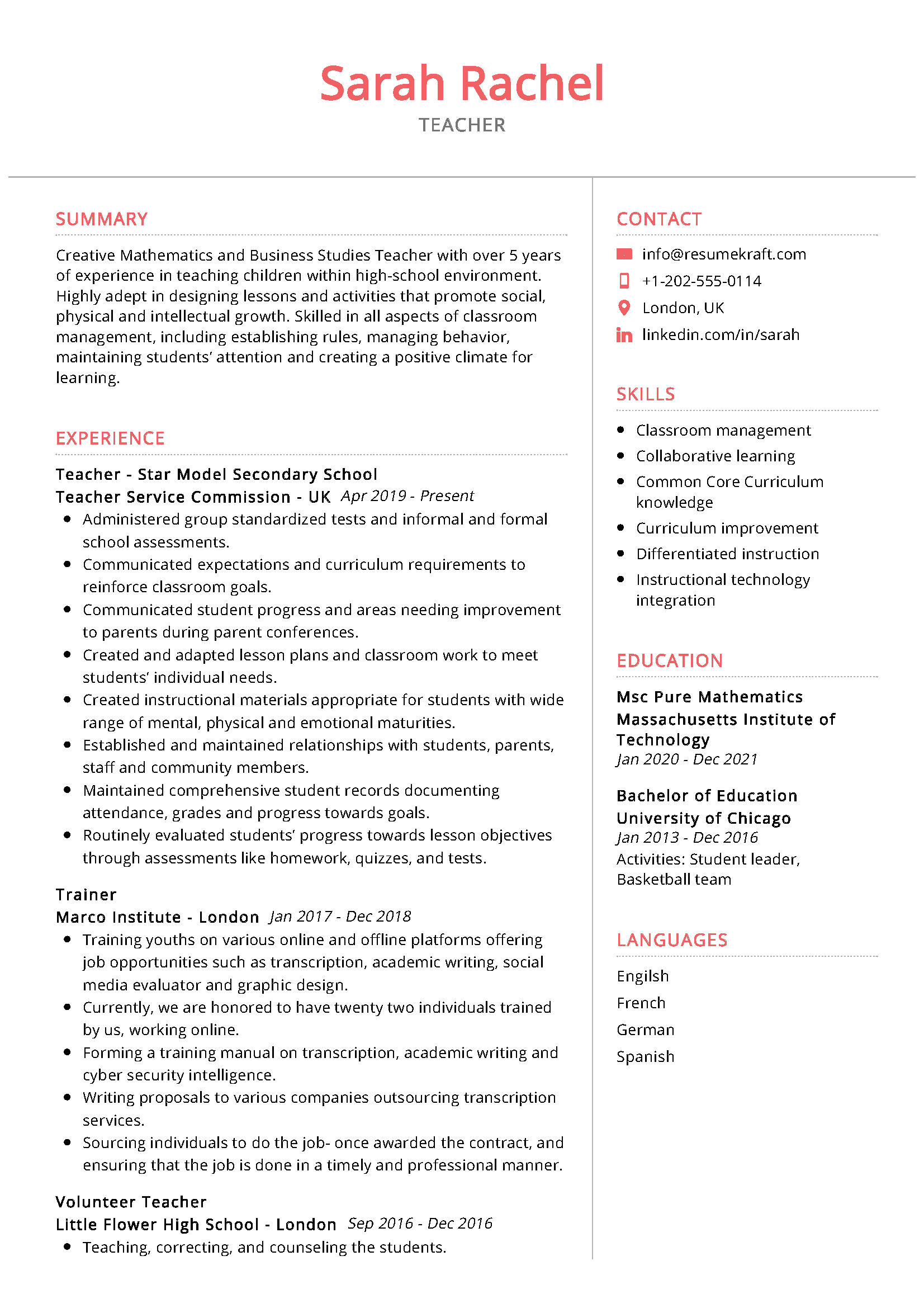 best high school resume template