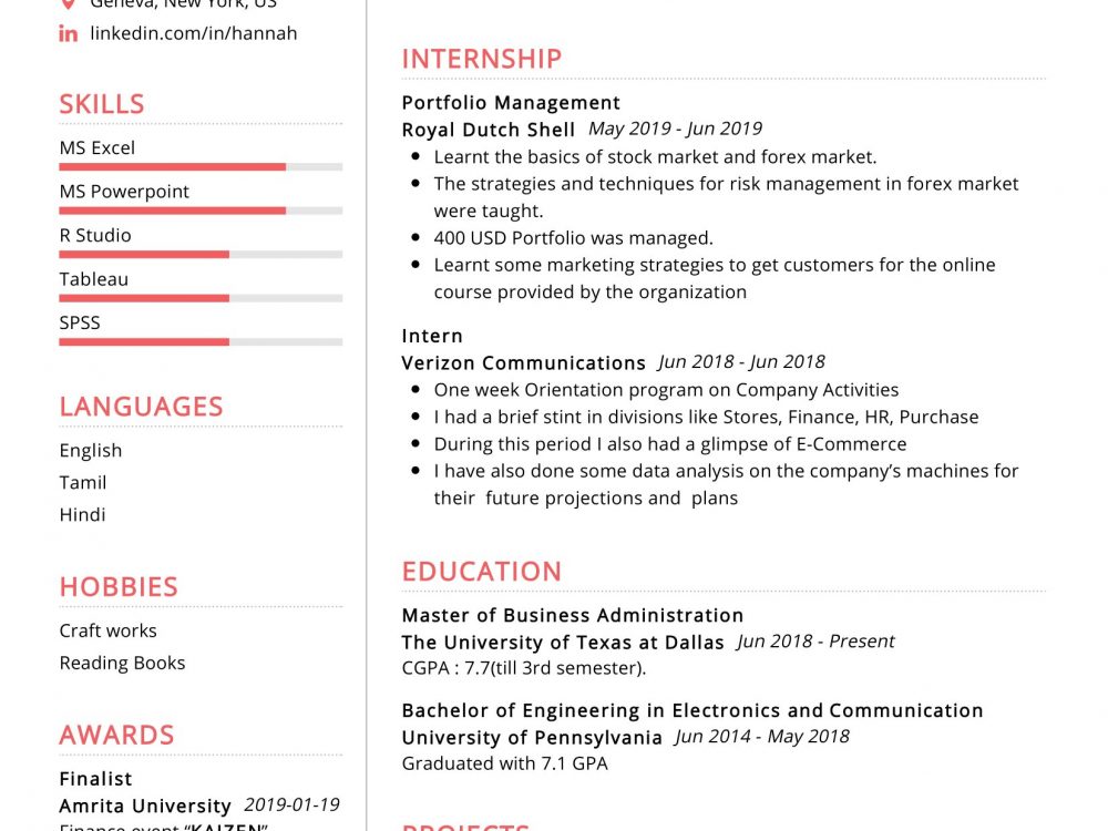 Mba Resume Sample Pdf