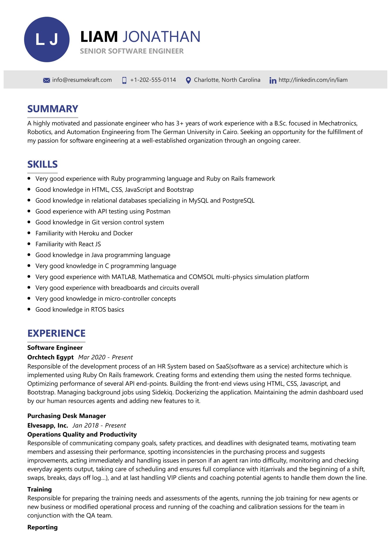 It Engineer Resume Template