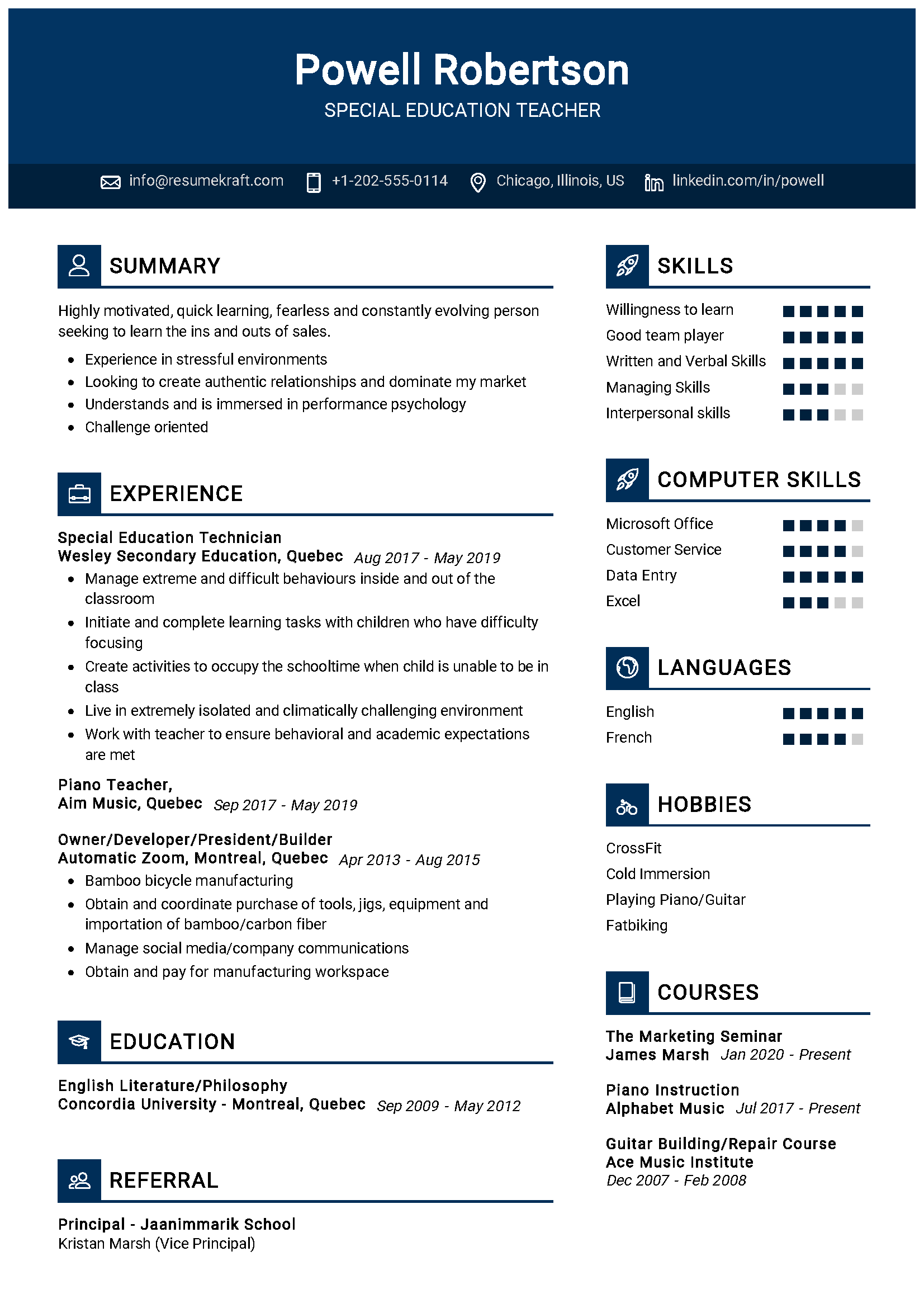 Special Education Teacher Resume Template Free Special Education