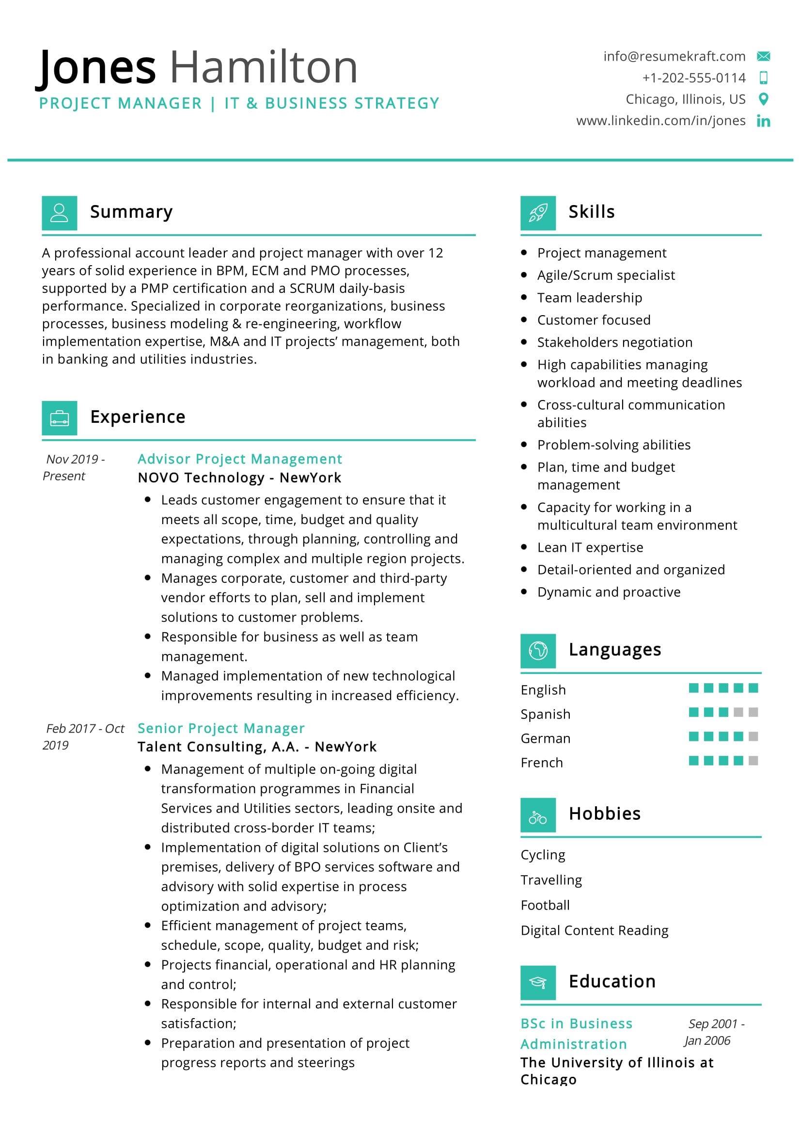 Examples Of Business Resumes