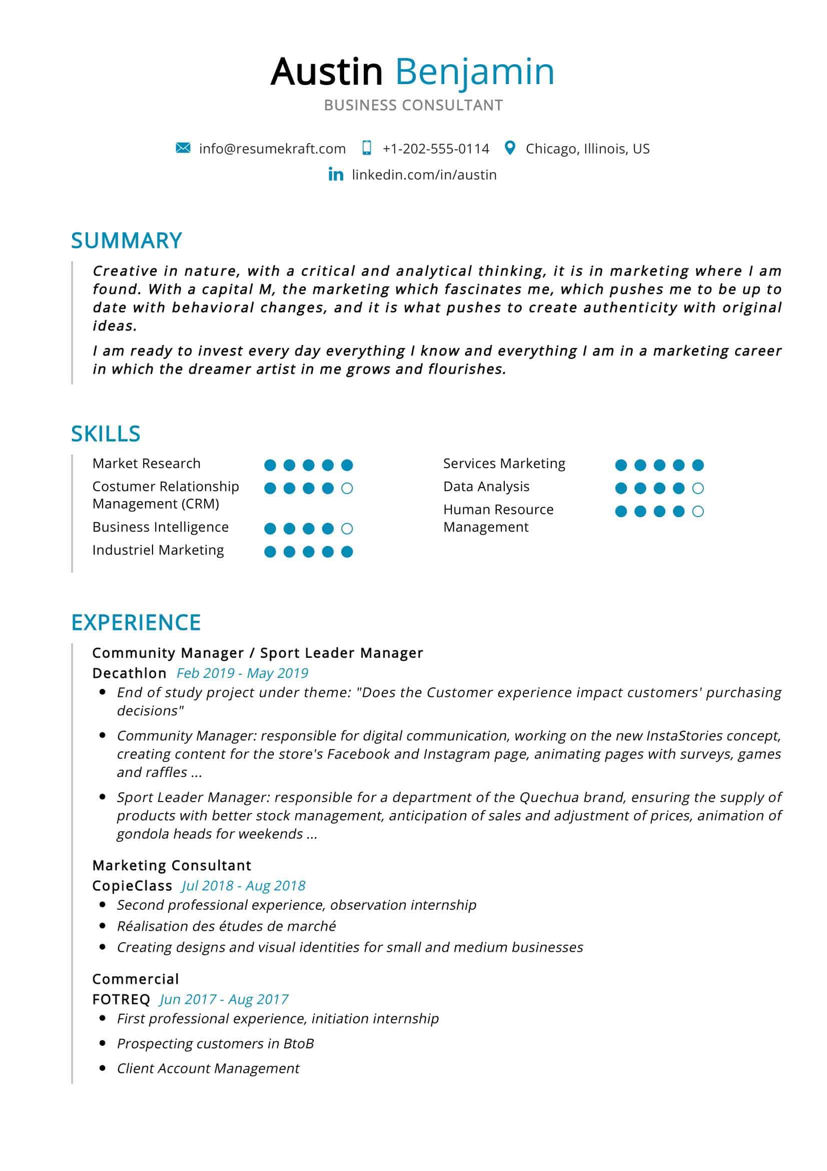 Business Consultant Resume Sample 2023 | Writing Tips - ResumeKraft