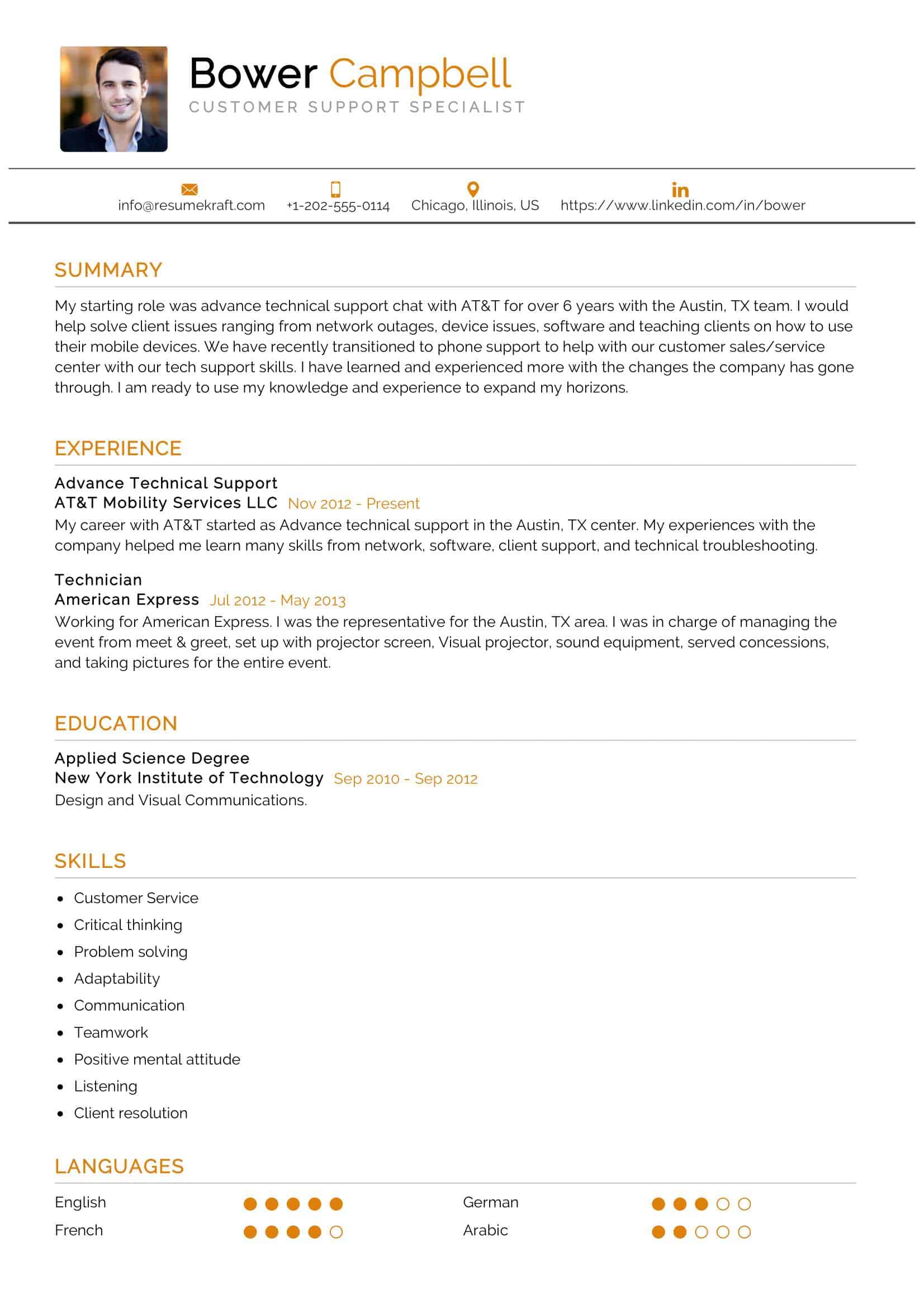 technical support specialist description resume