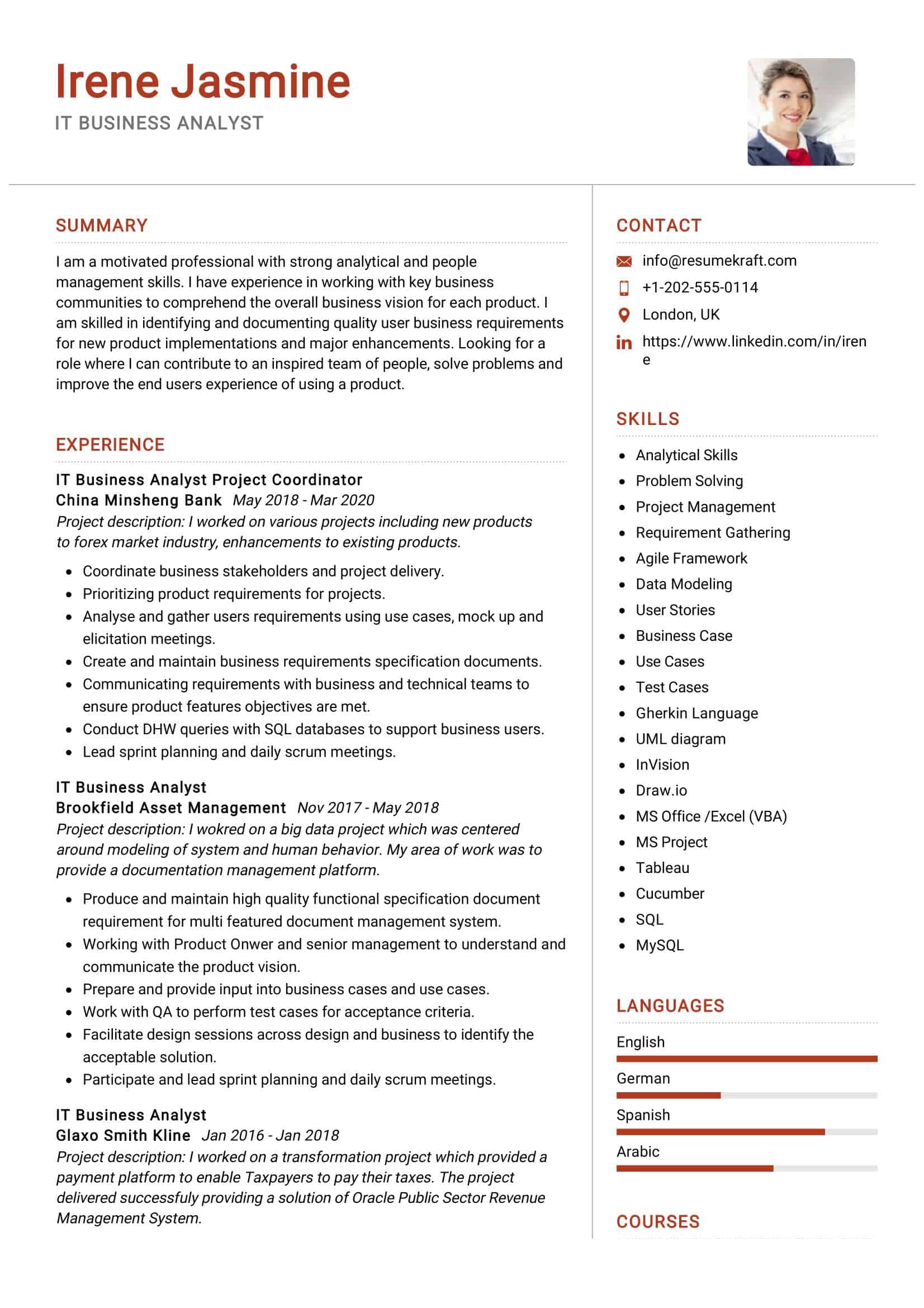 IT Business Analyst Resume Sample 2023 Writing Tips ResumeKraft 2023 