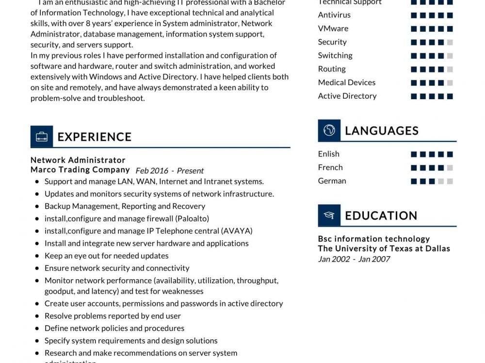 Network Administrator Resume