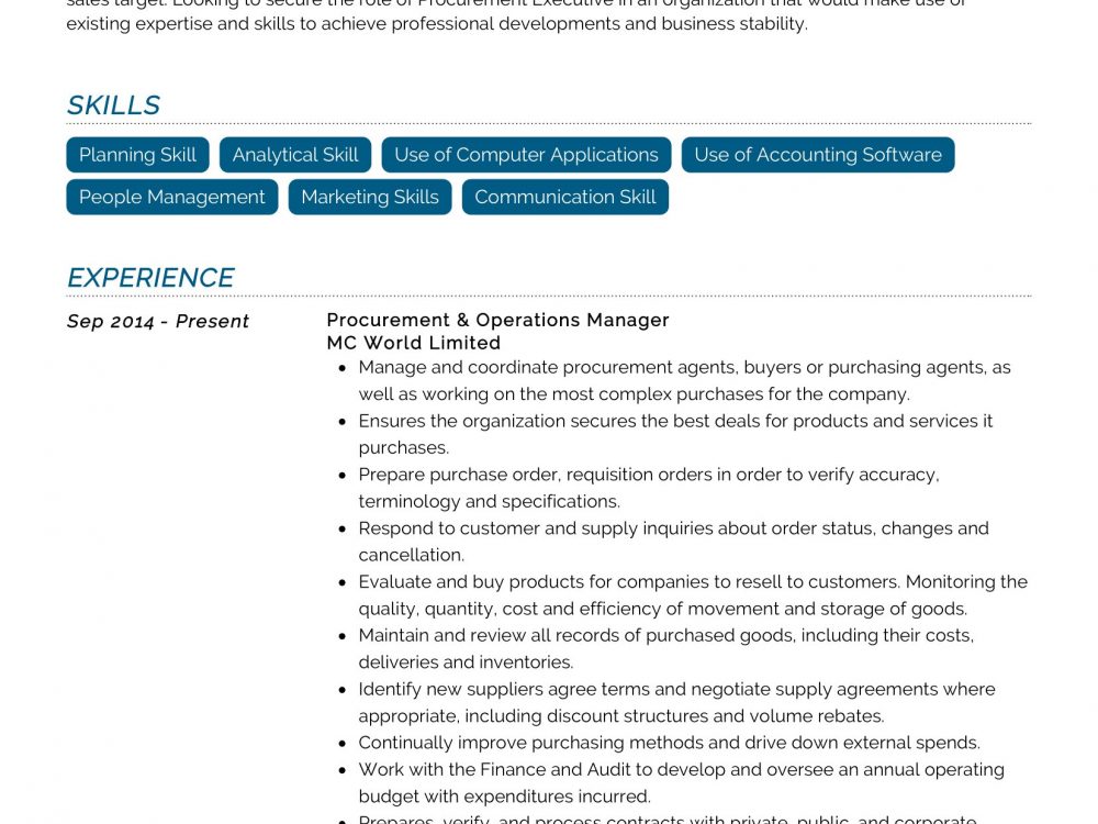 Operations Manager Resume