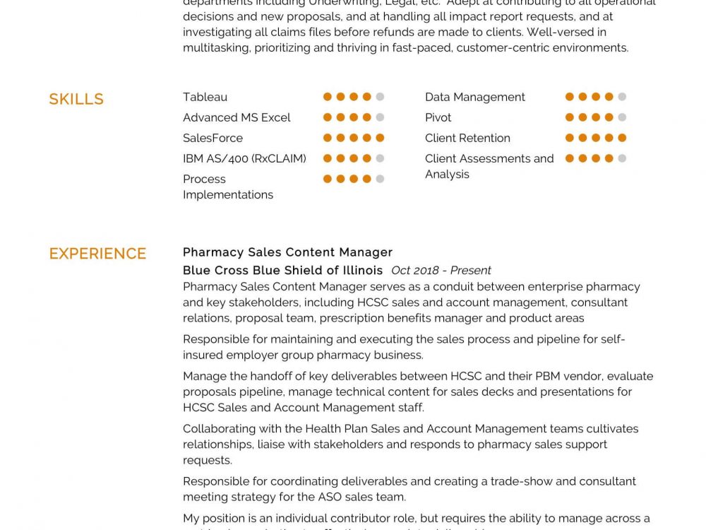 Pharmaceutical Sales Resume Sample