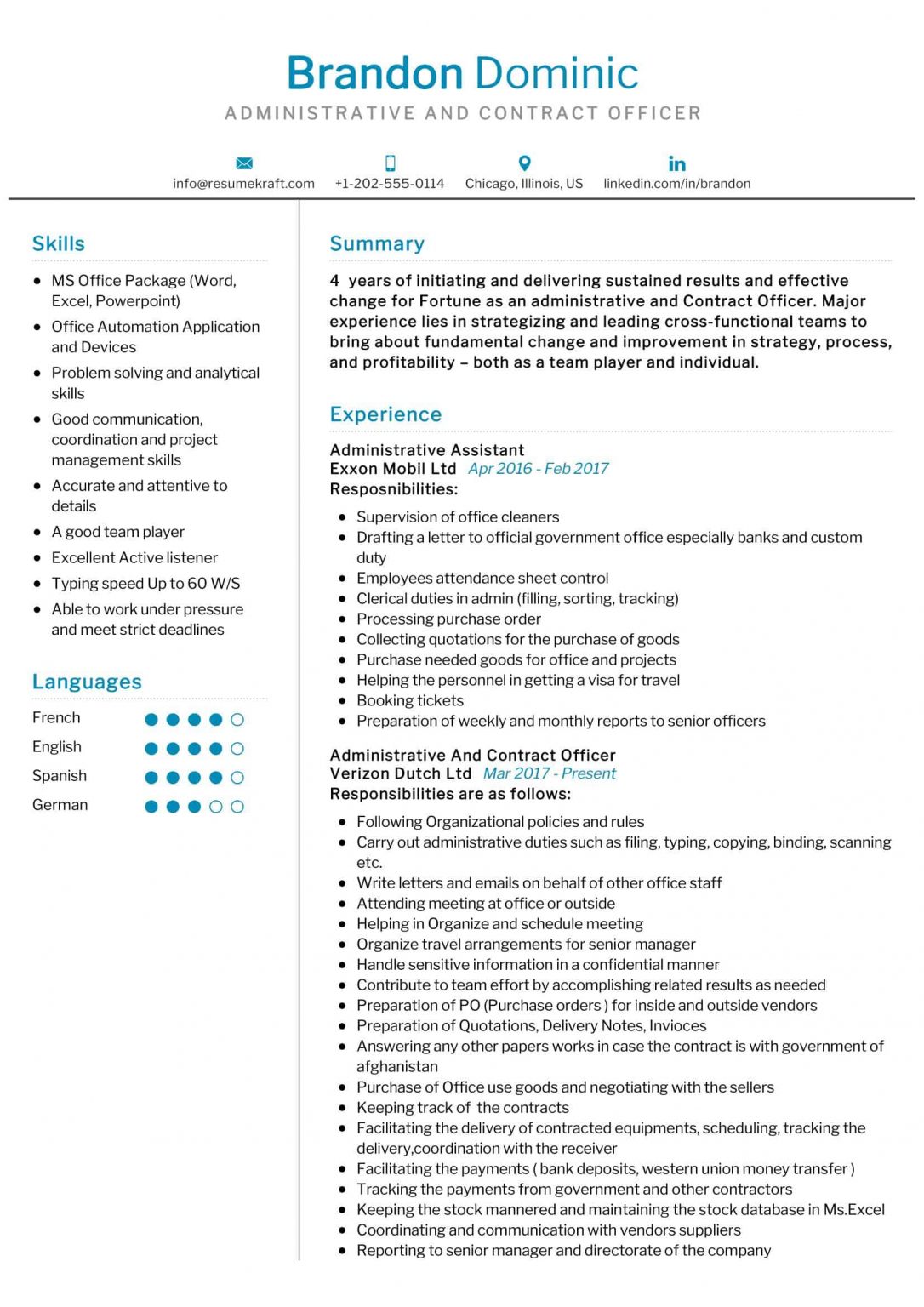 Administration Resume Samples - Page 29 of 32 in 2024 - ResumeKraft