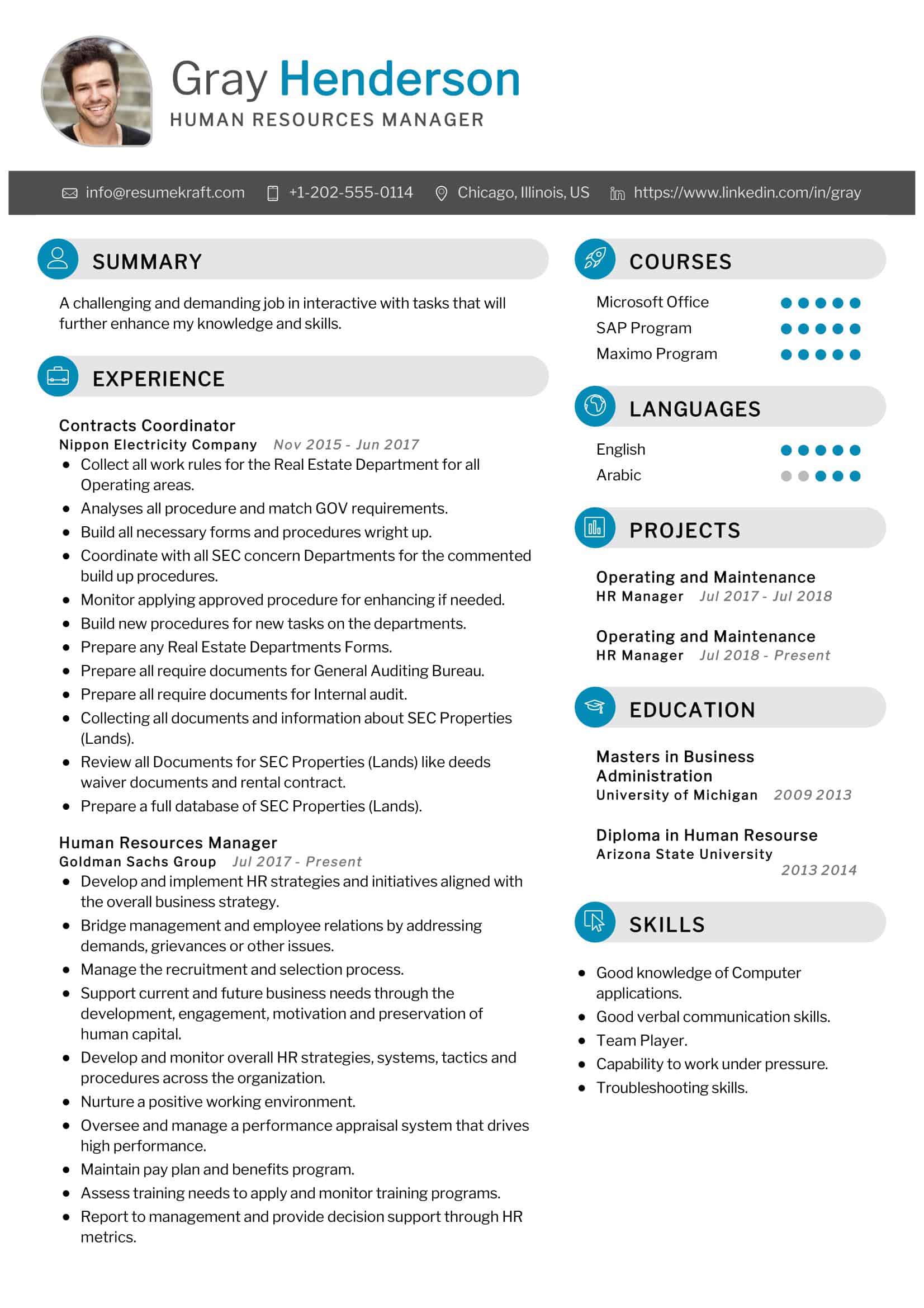 Hr Manager Cv Examples Uk