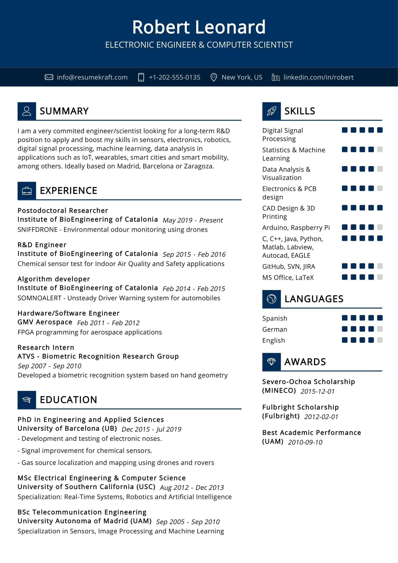 data scientist resume templates for free