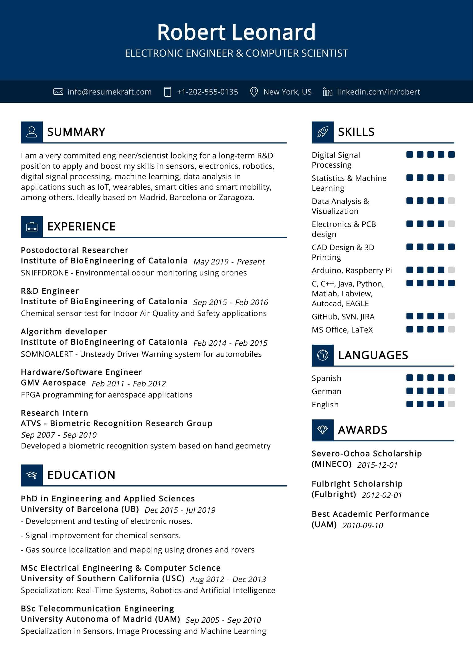 Scientific Resume Templates