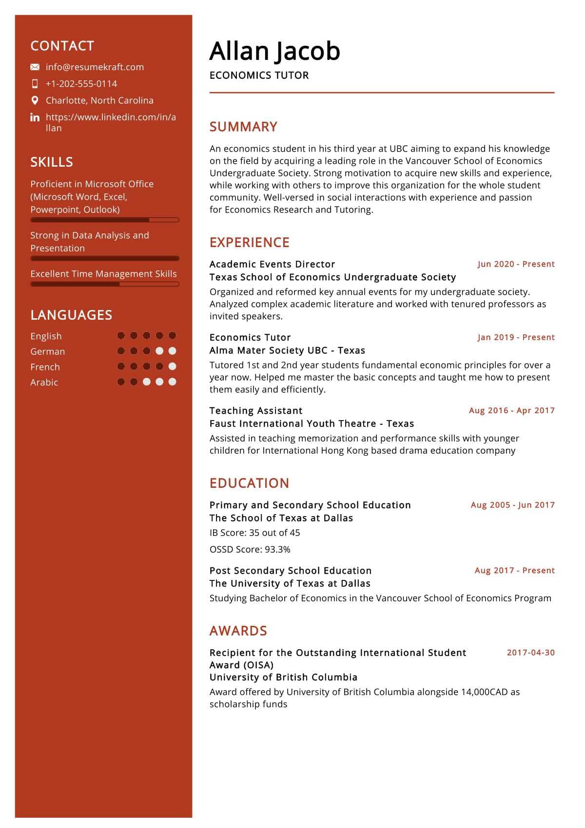 economics-resume-sample