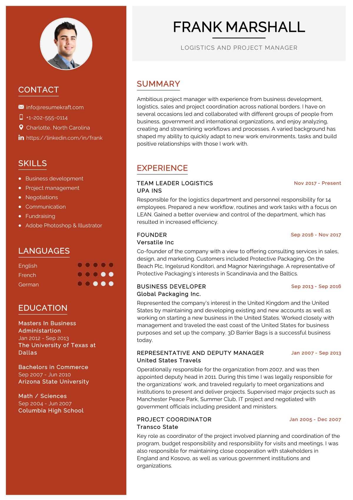 resume for logistics