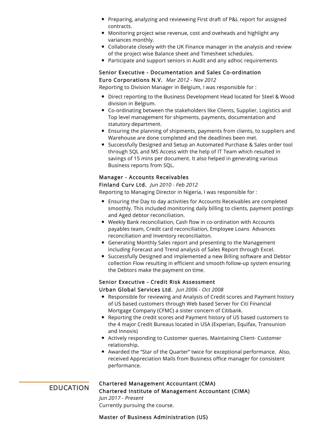 Assistant Finance Manager Resume Example - ResumeKraft