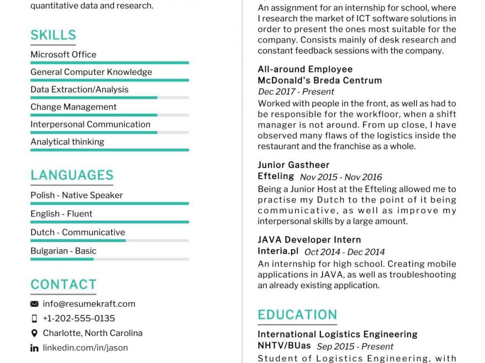 Logistics Engineering Resume Sample