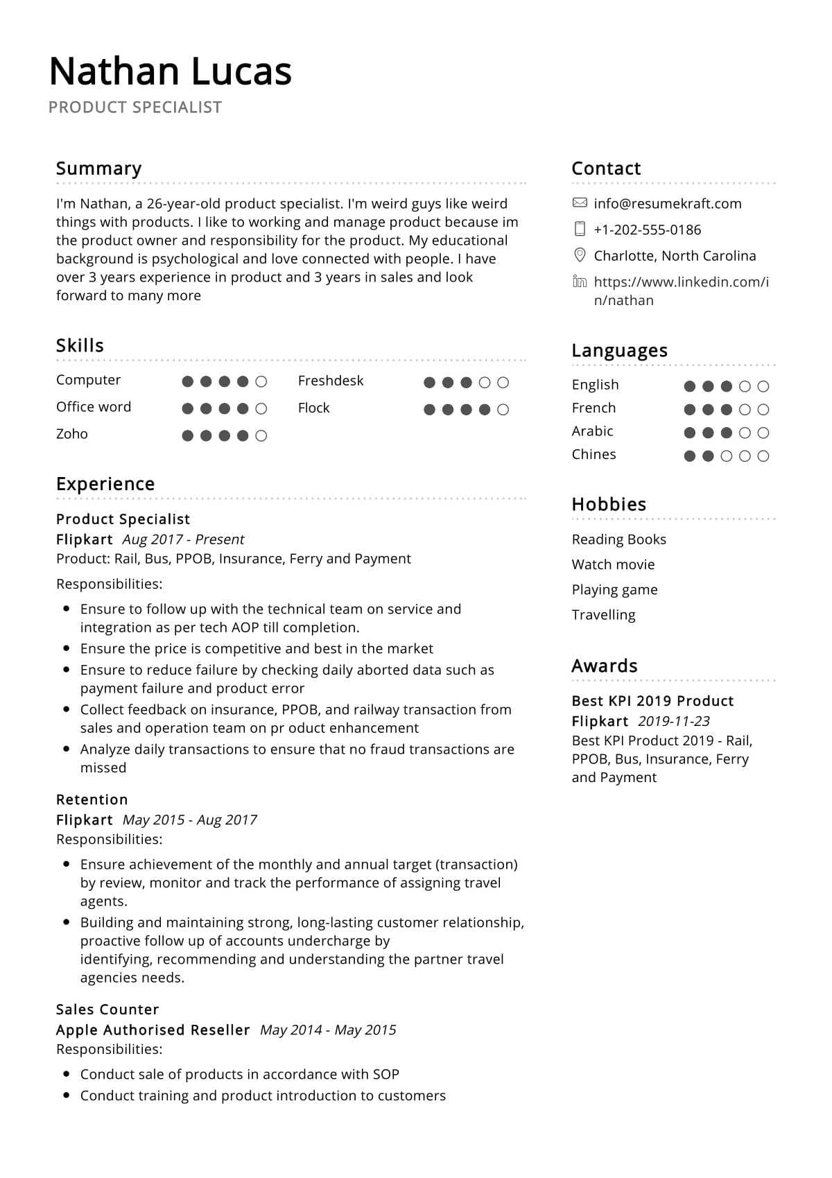 Product Specialist Resume Sample 2024 Writing Tips ResumeKraft