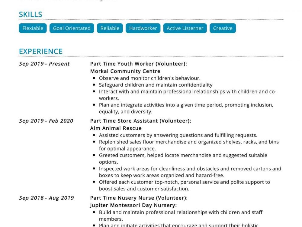 PartTime Job Resume Sample in 2024 ResumeKraft
