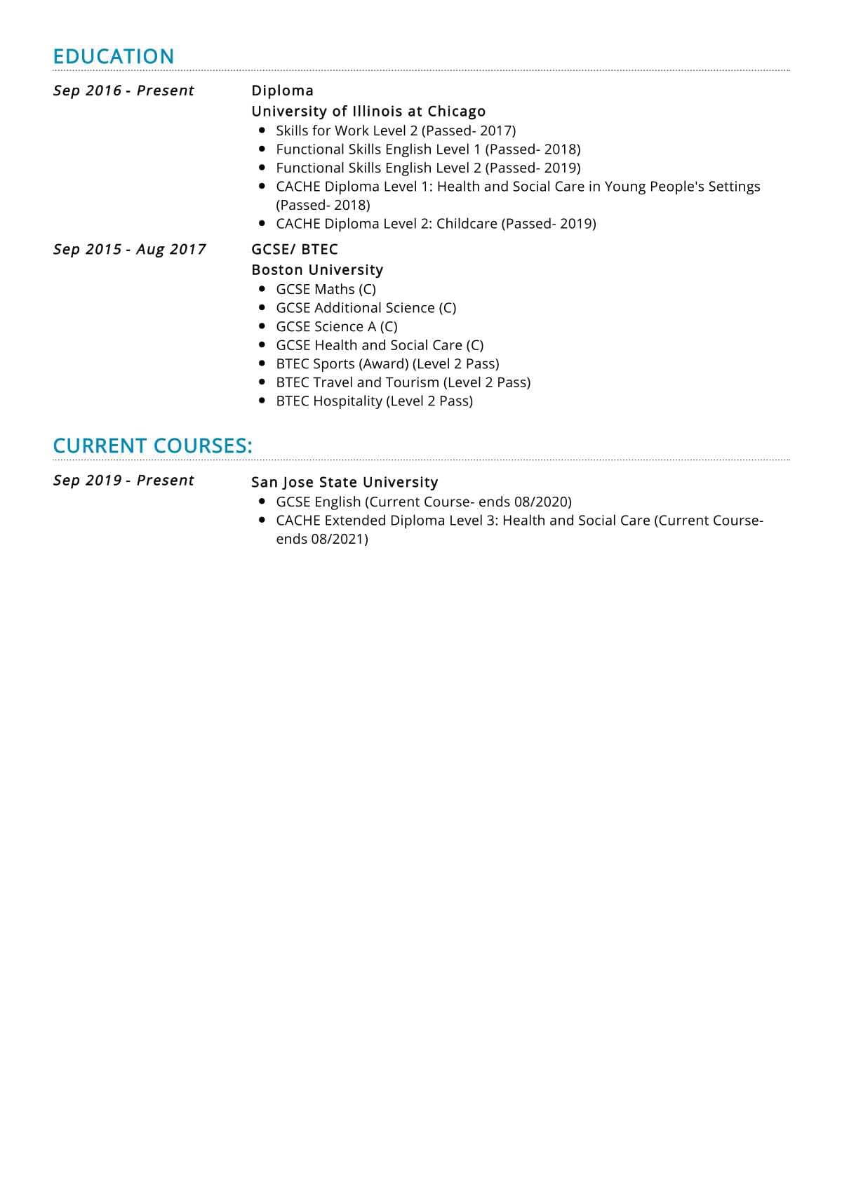 resume format for part time jobs in australia