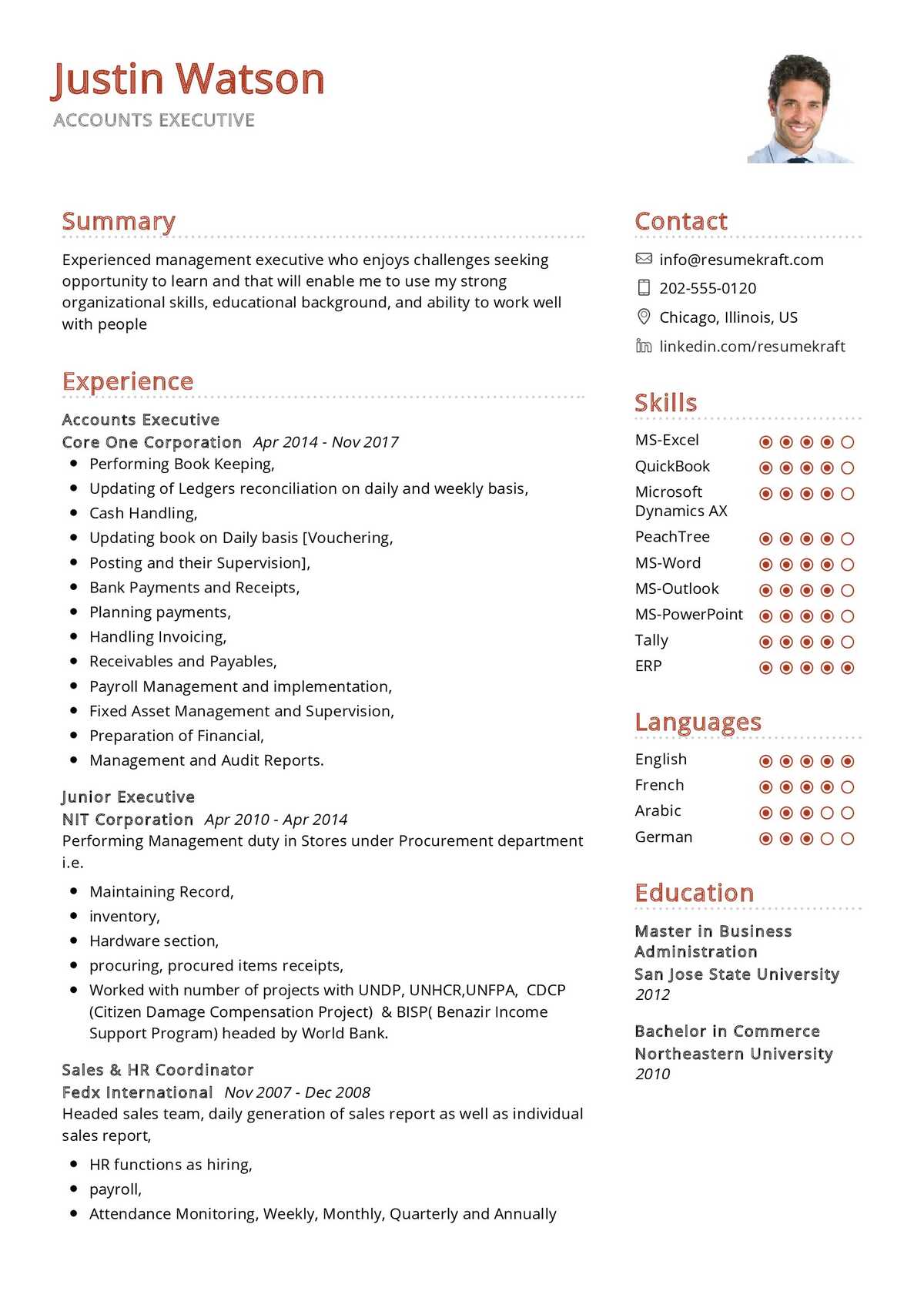 accounts executive resume format download