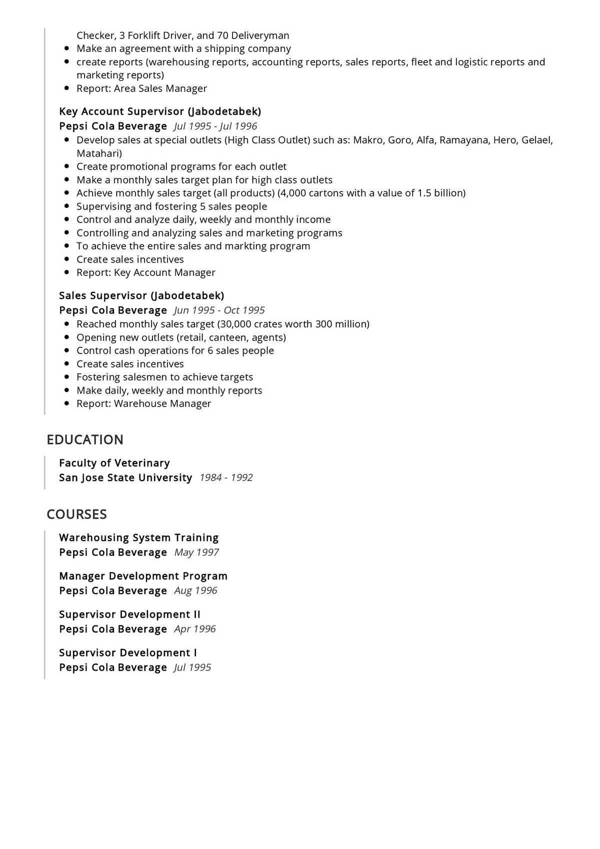 resume examples for branch manager