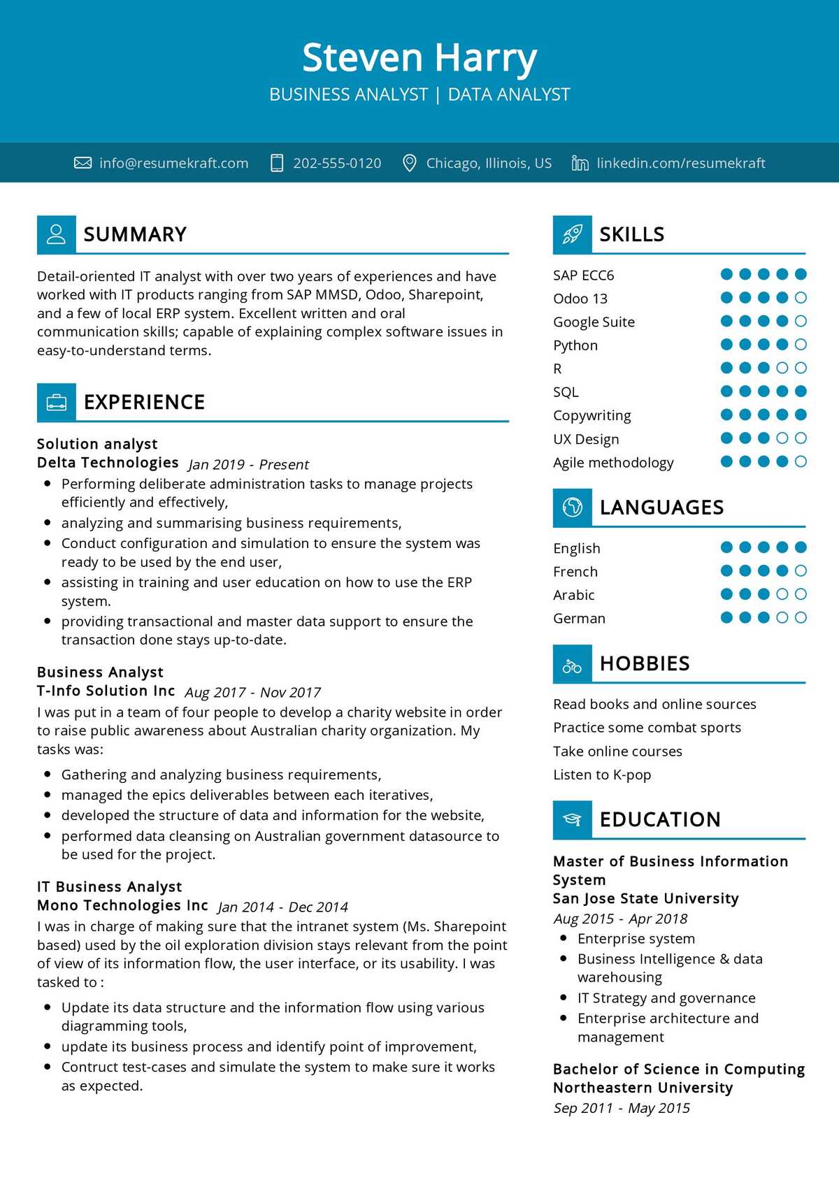 how to write a data analyst resume