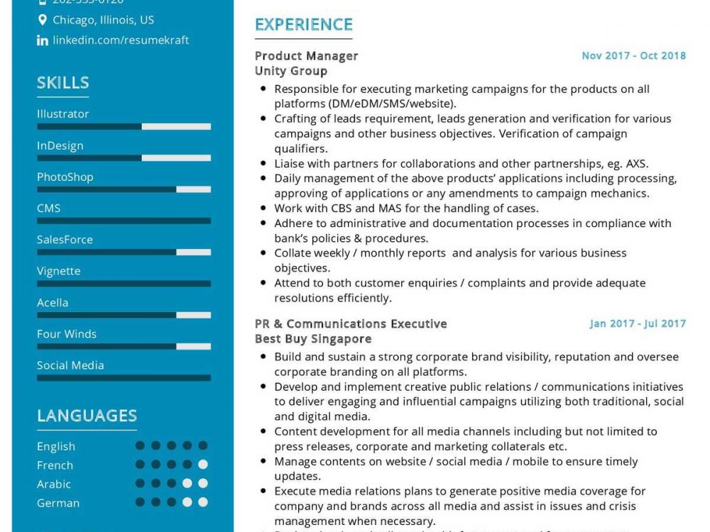 Digital Marketer Resume Sample