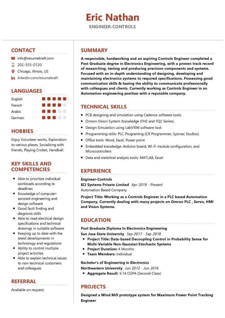 Engineering Resume Examples 2021 ResumeKraft