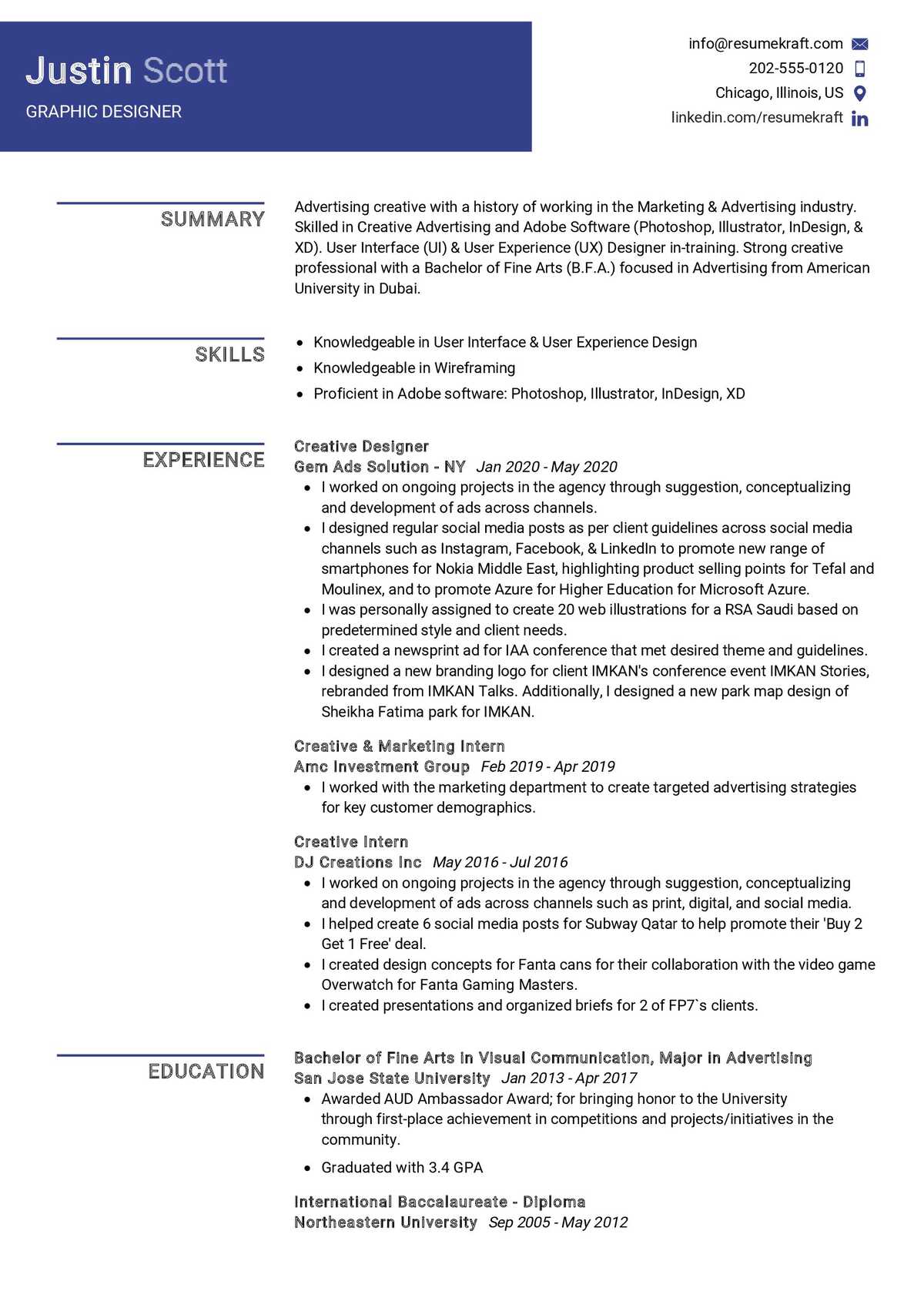 Graphic Designer Resume Sample In 2024 ResumeKraft   Graphic Designer Resume 00001 