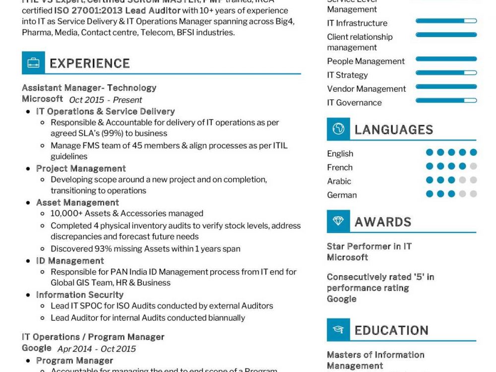 IT Operations Manager Resume