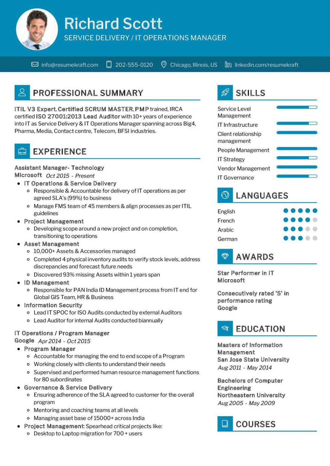 professional online us resume template for free