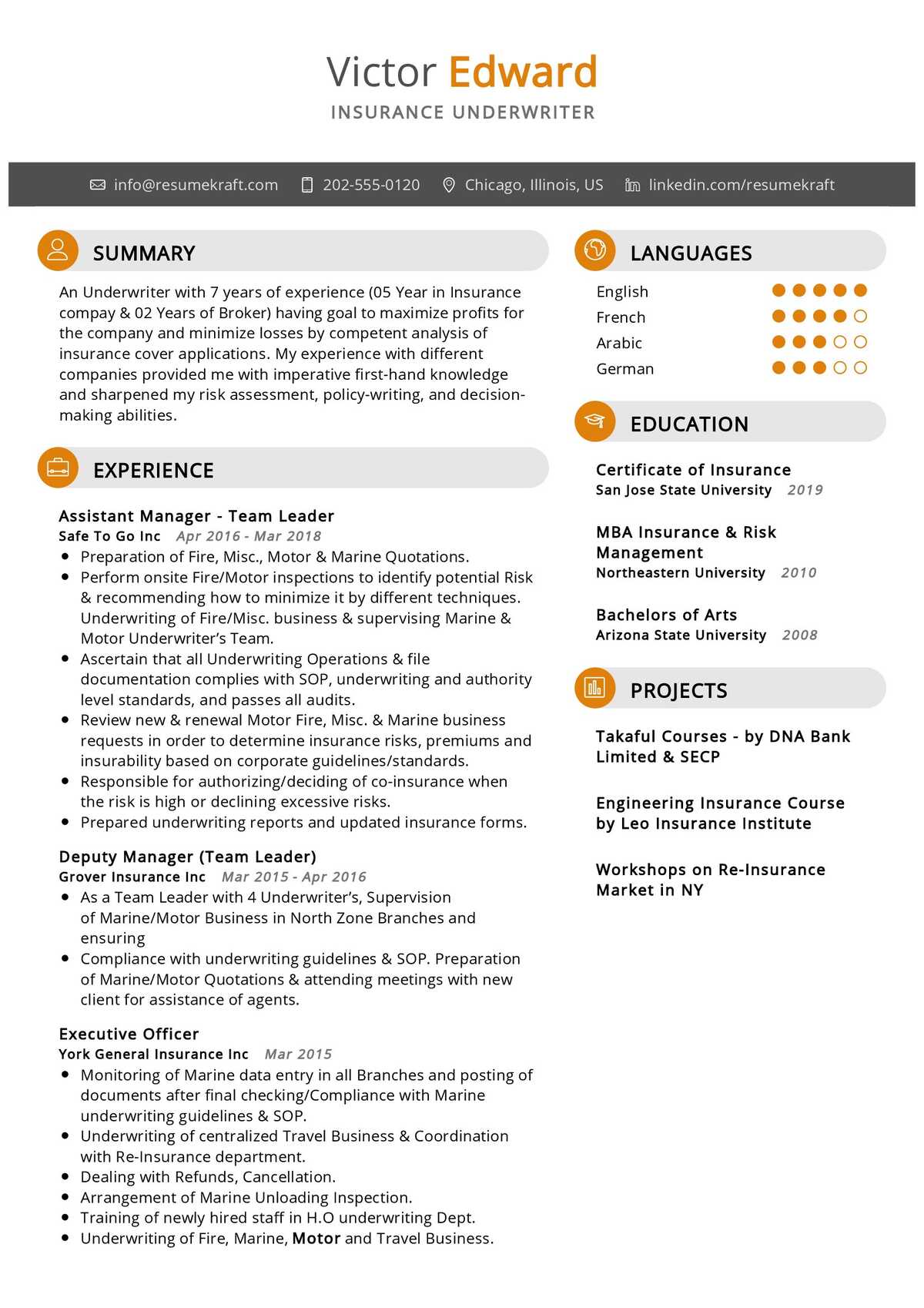 Insurance Underwriter Resume Sample In 2024 ResumeKraft   Insurance Underwriter Resume 00001 