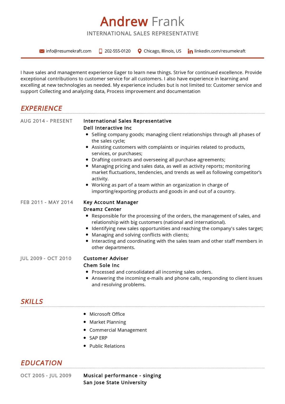 Sales Representative Resume Sample In 2024 Resumekraf Vrogue Co   International Sales Representative Resume 00001 