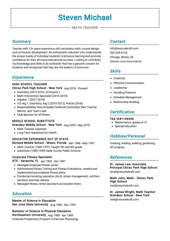 Education Resume Examples - Page 3 of 6 2023 - ResumeKraft