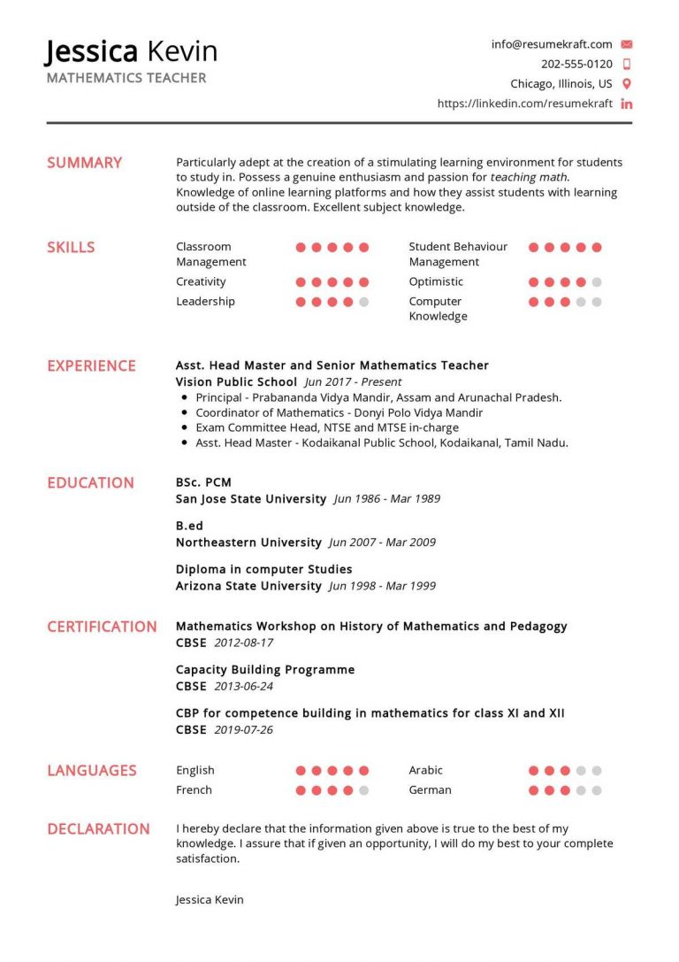 Education Resume Examples - Page 2 of 5 2021 - ResumeKraft