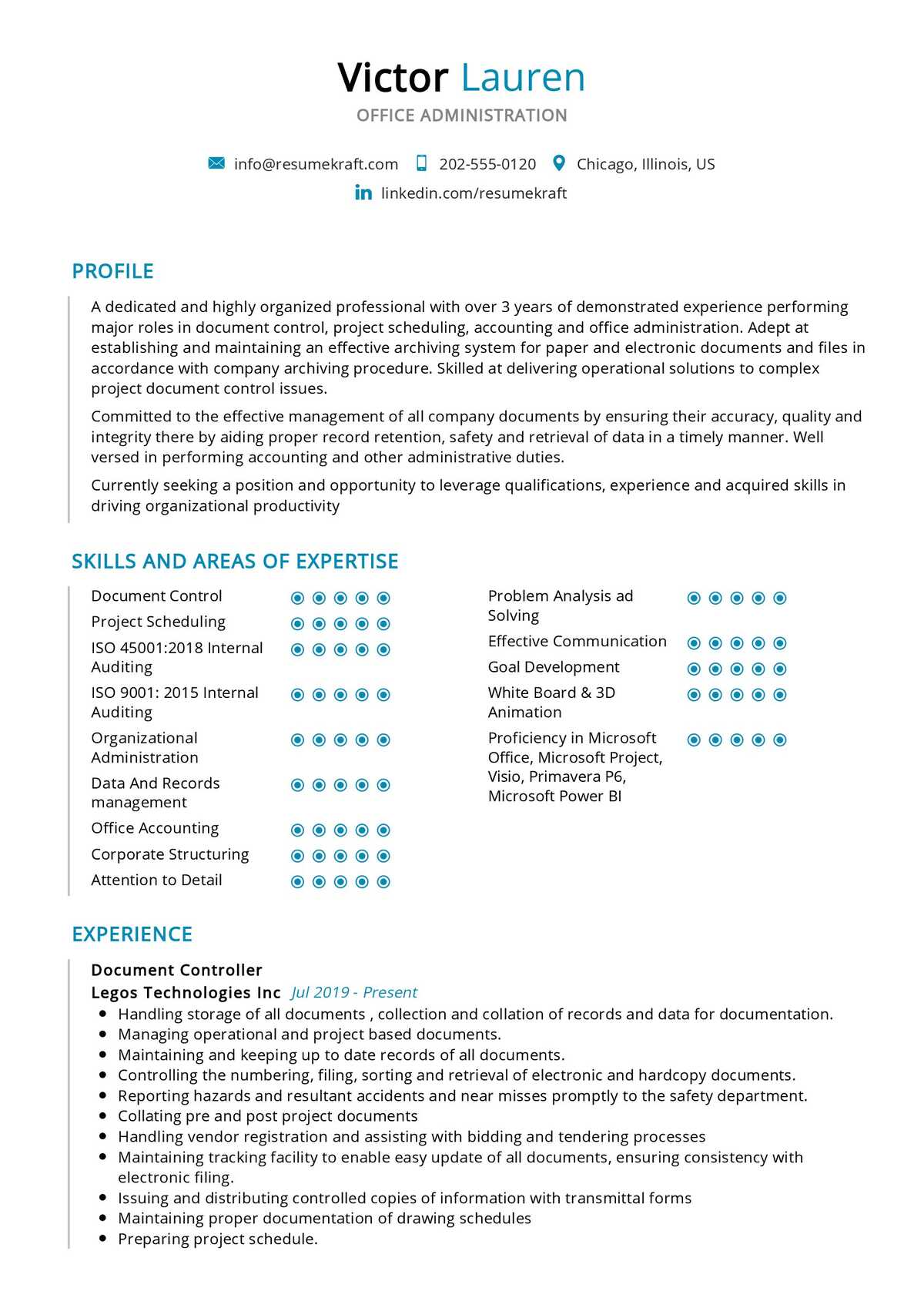 resume examples office administration